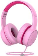 🎧 vinamass e66v kids headphones: over-ear wired headsets with 85db volume limit, toddler headphones for boys and girls in pink - perfect for school travel with retractable headband, foldable design, and audio sharing feature logo