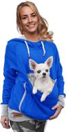 small pet carrier hoodie - dog cat pouch hoodie sweatshirt kangaroo pocket holder - no ears - women's fit логотип