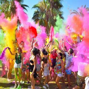 img 2 attached to 🌈 festofcolor 14 Packets of 50g Each - Vibrant Holi Powder for Colorful Photography, Holi Events, Birthday Parties, Rainbow Themed Parties, Photoshoots, Trampoline Fun, Gender Reveals, Festivals