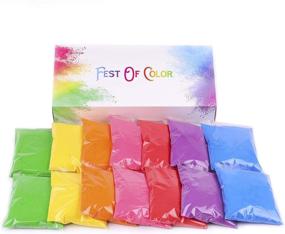 img 4 attached to 🌈 festofcolor 14 Packets of 50g Each - Vibrant Holi Powder for Colorful Photography, Holi Events, Birthday Parties, Rainbow Themed Parties, Photoshoots, Trampoline Fun, Gender Reveals, Festivals