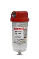 🚰 fill-rite f1810hc1: water sensing fuel filter with drain (clear) - 1" 18gpm (68 lpm) logo