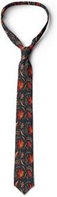 img 1 attached to 👔 Vibrant Men's Vermilion Necktie with Foliage Illustration - Ambesonne Accessories