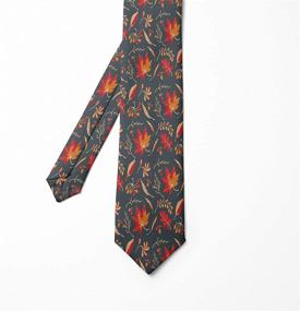 img 3 attached to 👔 Vibrant Men's Vermilion Necktie with Foliage Illustration - Ambesonne Accessories