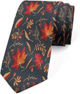 👔 vibrant men's vermilion necktie with foliage illustration - ambesonne accessories logo