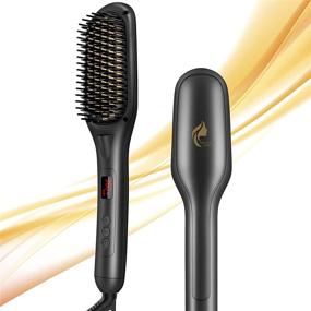 img 4 attached to 🔥 Ionic Hair Straightening Brush Ceramic - Anti-Scald Technology, LED Indicator, 110V-240V, Hot Brush Hair Straightener for Quick and Professional Hair Salon Results at Home