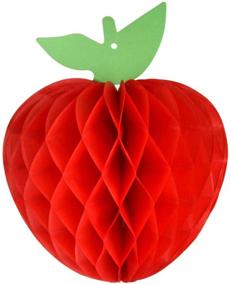 img 1 attached to 🍎 FEPITO 10 Pack 7 Inch Apple Tissue Honeycomb Hanging Red Paper Apple Decorations for Back to School, Baby Shower, Christmas Party - Fruit Decoration