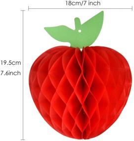 img 3 attached to 🍎 FEPITO 10 Pack 7 Inch Apple Tissue Honeycomb Hanging Red Paper Apple Decorations for Back to School, Baby Shower, Christmas Party - Fruit Decoration