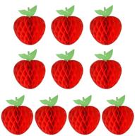 🍎 fepito 10 pack 7 inch apple tissue honeycomb hanging red paper apple decorations for back to school, baby shower, christmas party - fruit decoration logo