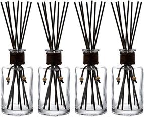 img 4 attached to 🏺 Premium 7.5 Ounce Glass Diffuser Bottles with 32 Brown Fiber Sticks - Set of 4: Elegant 2.75 X 5.5 Inch Aromatherapy Bottles!