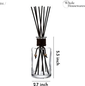 img 1 attached to 🏺 Premium 7.5 Ounce Glass Diffuser Bottles with 32 Brown Fiber Sticks - Set of 4: Elegant 2.75 X 5.5 Inch Aromatherapy Bottles!