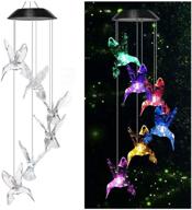 🌞 vency solar power lamp: color changing hummingbird wind chimes for outdoor decor logo