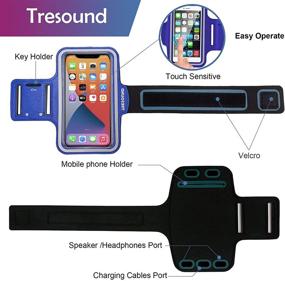 img 3 attached to 📱 Tresound Water Resistant Cell Phone Armband Case: Ideal for iPhone 11, 11 Pro Max, Xr, Xs Max, 8+, 7+, 6+, Galaxy S10+, S9+, S8+, A8+, Notes - Perfect for Running, Walking - Adjustable Elastic Band & Key Holder Included