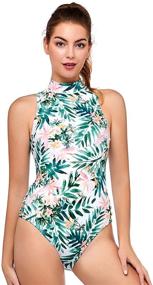 img 4 attached to 👙 AXESEA Sleeveless Printed Surfing Swimsuit - Women's Clothing