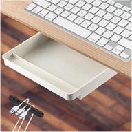 homevibes under desk drawer organizer: large 13 inches wide storage tray + cable organizer | white логотип