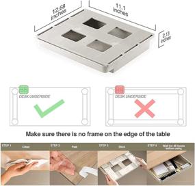 img 3 attached to HOMEVIBES Under Desk Drawer Organizer: Large 13 Inches Wide Storage Tray + Cable Organizer | White