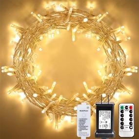 img 4 attached to 🎄 108ft Fairy Lights Plug in Clear String - 300 LED Indoor String Light with Remote and Timer, 8 Modes Dimmable for Bedroom Wedding Party Christmas Lights Warm White