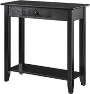 🖤 convenience concepts american heritage hall table - black, with drawer and shelf logo