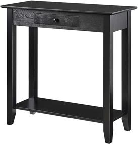 img 4 attached to 🖤 Convenience Concepts American Heritage Hall Table - Black, with Drawer and Shelf