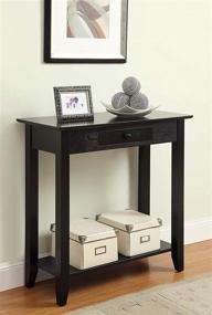 img 3 attached to 🖤 Convenience Concepts American Heritage Hall Table - Black, with Drawer and Shelf