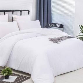 img 3 attached to 🛏️ Luxlovery King Size White Comforter Set - Modern Solid Soft Breathable Bedding Quilt - 3 Piece Bedding Set for Women, Men, and Adults