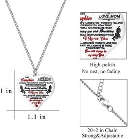 img 2 attached to 🎁 Sentimental Christmas Necklace Gift for Daughter: Engraved Heart Pendant from Mom - A Special Birthday and Holiday Jewelry Keepsake for Girls and Women