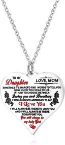 img 4 attached to 🎁 Sentimental Christmas Necklace Gift for Daughter: Engraved Heart Pendant from Mom - A Special Birthday and Holiday Jewelry Keepsake for Girls and Women