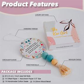 img 3 attached to 🌸 Enhance Your Ride with the Ladies KAR Care Rearview Mirror Hanging Accessory - Boho Macrame Essential Oils Car Diffuser - Pink Hanging Car Air Freshener