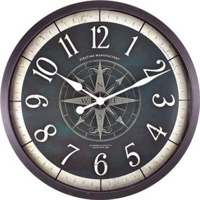 img 3 attached to 🕒 FirsTime & Co. Compass Rose Wall Clock: American Crafted with Oil Rubbed Bronze Finish – 24 x 2 x 24