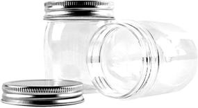 img 1 attached to novelinks 8oz Clear Plastic Jars with Screw On Lids - Refillable Round Slime Storage Containers (16 Pack)