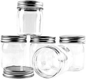 img 2 attached to novelinks 8oz Clear Plastic Jars with Screw On Lids - Refillable Round Slime Storage Containers (16 Pack)