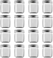 novelinks 8oz clear plastic jars with screw on lids - refillable round slime storage containers (16 pack) логотип