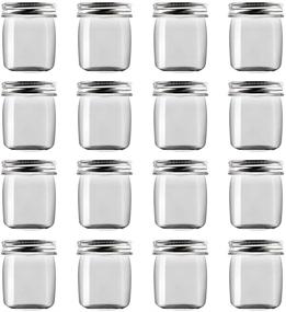 img 4 attached to novelinks 8oz Clear Plastic Jars with Screw On Lids - Refillable Round Slime Storage Containers (16 Pack)