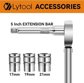 img 1 attached to 💪 Enhance Precision and Performance with Lytool 1/2 Inch Drive Click Torque Wrench Set for Motorcycles and Automobiles - 20-154 Ft-Lb/28-210 Nm, Dual Scales, Dual Direction Torque Wrench Set