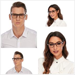 img 3 attached to 👓 Dual Pack DOOViC Blue Light Blocking Reading Glasses for Men and Women - Reduce Eyestrain, Spring Hinge, Black/Tortoise, 3.00 Strength