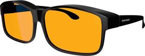 img 3 attached to 👓 Swanwick: Fitover Night Swannies - Premium Blue Light Blocking Glasses - Regular - Superior Orange Tint (up to 500nm) for Gaming PC and Smartphone Screen Glare Reduction - Sleep Support