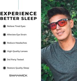 img 1 attached to 👓 Swanwick: Fitover Night Swannies - Premium Blue Light Blocking Glasses - Regular - Superior Orange Tint (up to 500nm) for Gaming PC and Smartphone Screen Glare Reduction - Sleep Support