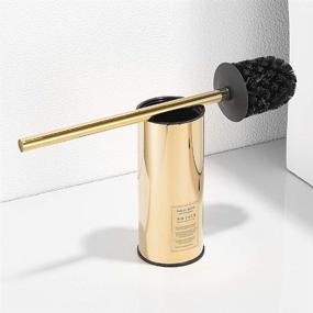 img 3 attached to 🚽 LANGPAI Freestanding Toilet Brush Holder: 304 Stainless Steel Stand for Bathrooms - Rust Resistant, 18-Inch High, Polished Gold Finish