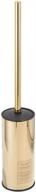 🚽 langpai freestanding toilet brush holder: 304 stainless steel stand for bathrooms - rust resistant, 18-inch high, polished gold finish logo