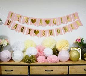 img 1 attached to 👑 Princess Baby Shower Decorations: Pink and Gold It's A Girl Banner, Tissue Pom Poms, Paper Lanterns, Honeycomb Balls - Perfect Nursery Decor for Memorable Pink/White/Gold/Cream Baby Shower Party