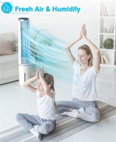 img 3 attached to 🌬️ HIFresh 32-Inch Air Cooler: Evaporative Cooling Fan & Bladeless Tower Fan with Remote, 3 Wind Speeds, Cool Mode, Humidification/Cooling with Ice Packs, 80° Oscillation, 12-Hour Timer, Quiet for Home/Office