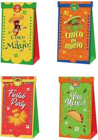 img 4 attached to 🎉 12-Piece Fiesta Cinco De Mayo Goodie Candy Treat Bags with Stickers - PERFQU Cinco De Mayo Birthday Mexican Themed Baby Shower Bachelorette Engagement Bridal Shower Gift Bags Party Supplies