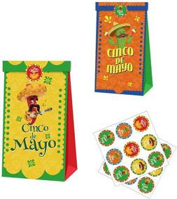 img 3 attached to 🎉 12-Piece Fiesta Cinco De Mayo Goodie Candy Treat Bags with Stickers - PERFQU Cinco De Mayo Birthday Mexican Themed Baby Shower Bachelorette Engagement Bridal Shower Gift Bags Party Supplies