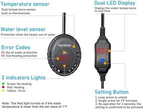 img 2 attached to 🐠 Upgraded YukiHalu Small Size Submersible Aquarium Heater | Mini Fish Tank Heater 50W/100W with Built-in Thermometer, External Temperature Controller | Dual LED Temperature Display | Ideal for Fish & Turtles