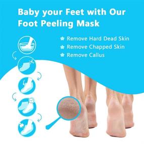 img 1 attached to 3-Pack Foot Peel Mask: Exfoliating Booties, Pedicure Foot Spa for Dry Cracked Feet, Callus Remover Sock. Softens and Smoothens Feet. Natural Peeling Treatment for Men and Women.