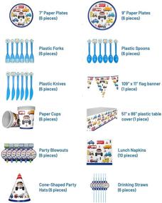 img 2 attached to 🚧 Строительная тематика для вечеринки с грузовиками: набор одноразовой посуды MxM для мальчиков и детей