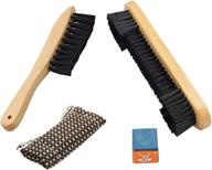 🎱 dml set of [4 / 3 / 2] billiards pool table & rail brush cleaning tools - premium wooden kit of billiard accessories including felt cloth shaft slicker & small cue chalk cube - high-quality brushes for optimal pool table maintenance логотип