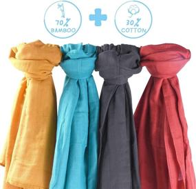 img 3 attached to 👶 AKK BABY Muslin Swaddle Blankets 4 Pack - Soft Gender-Neutral Receiving Baby Blankets for Boys & Girls - Upgraded Solid Color Swaddle Wraps - Large 47 x 47 Inches