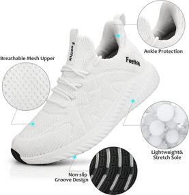 img 3 attached to 👟 Feethit Womens Running Shoes: Fashionable Lightweight Tennis Sneakers for Non-Slip, Comfortable Walking