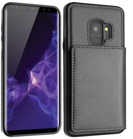 img 3 attached to 📱 LakiBeibi Samsung Galaxy S9 Wallet Case with Card Holders - Slim Leather Flip Folio, Dual Layer Lightweight Magnetic Lock, Screen Protector - Black