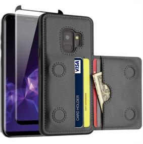 img 4 attached to 📱 LakiBeibi Samsung Galaxy S9 Wallet Case with Card Holders - Slim Leather Flip Folio, Dual Layer Lightweight Magnetic Lock, Screen Protector - Black